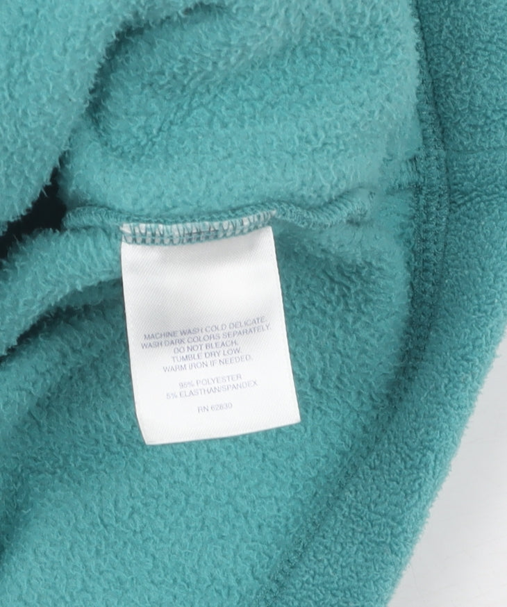 Lands' End Women's Blue Fleece Full Zip Hoodie M