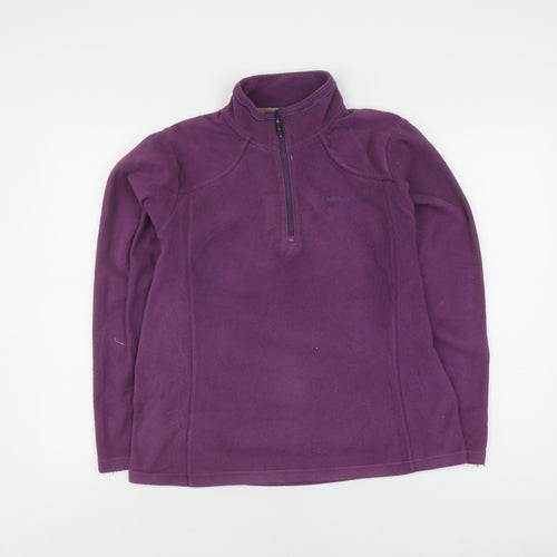 Craghoppers Women Purple Pullover Hoodie UK 12 1/2 Zip Polyester