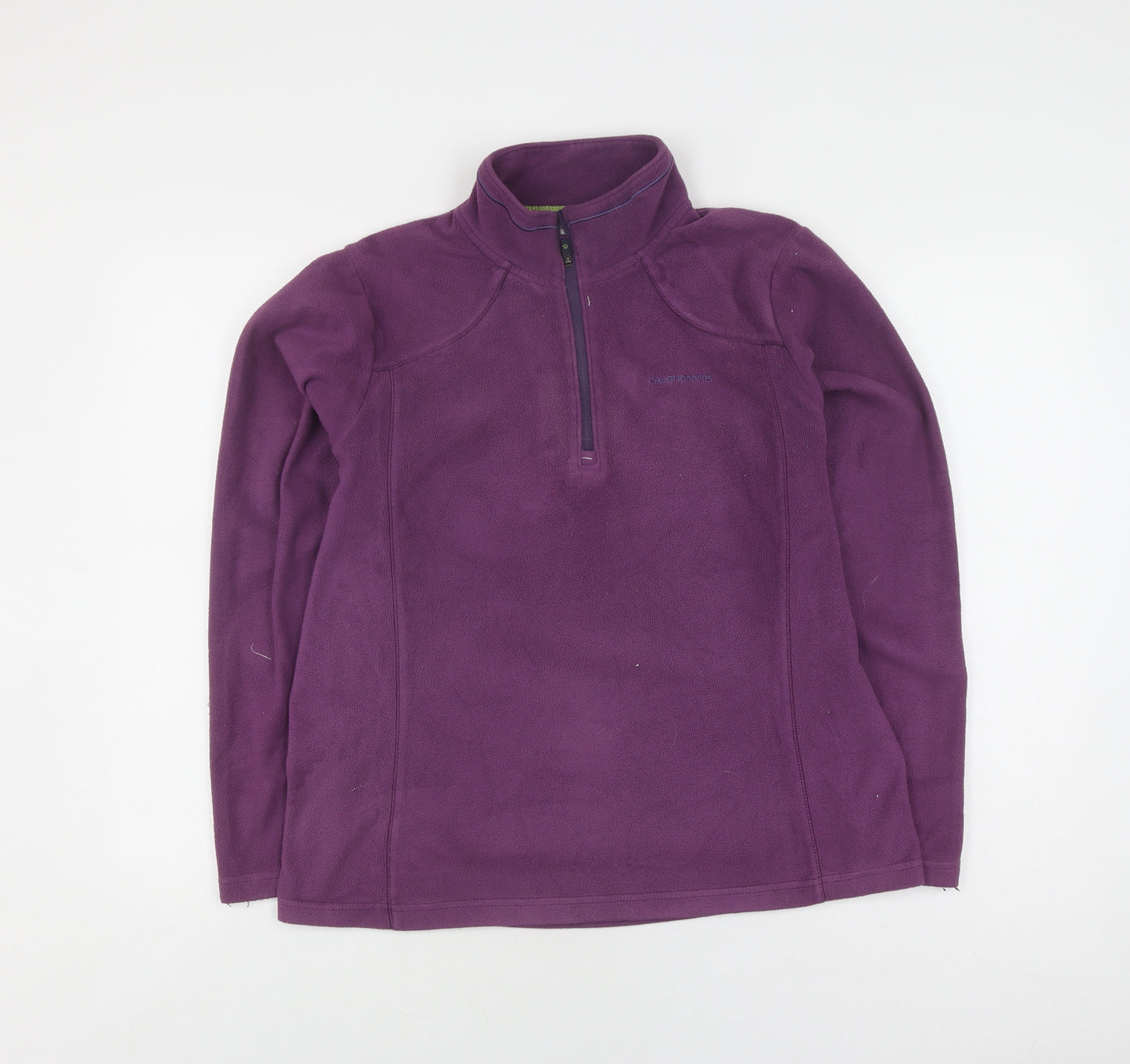 Craghoppers Women Purple Pullover Hoodie UK 12 1/2 Zip Polyester