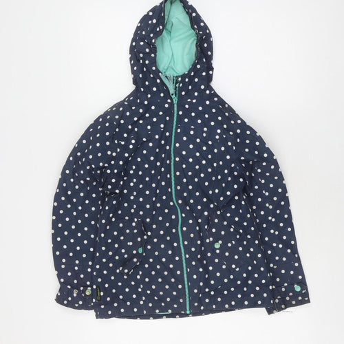 Gelert Girls Blue Polka Dot Rain Coat 11-12 Years Hooded
