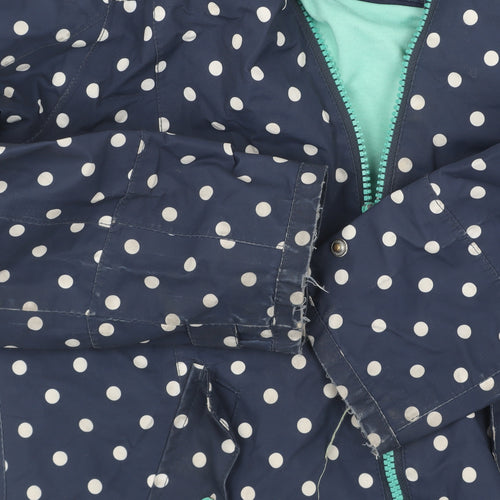 Gelert Girls Blue Polka Dot Rain Coat 11-12 Years Hooded