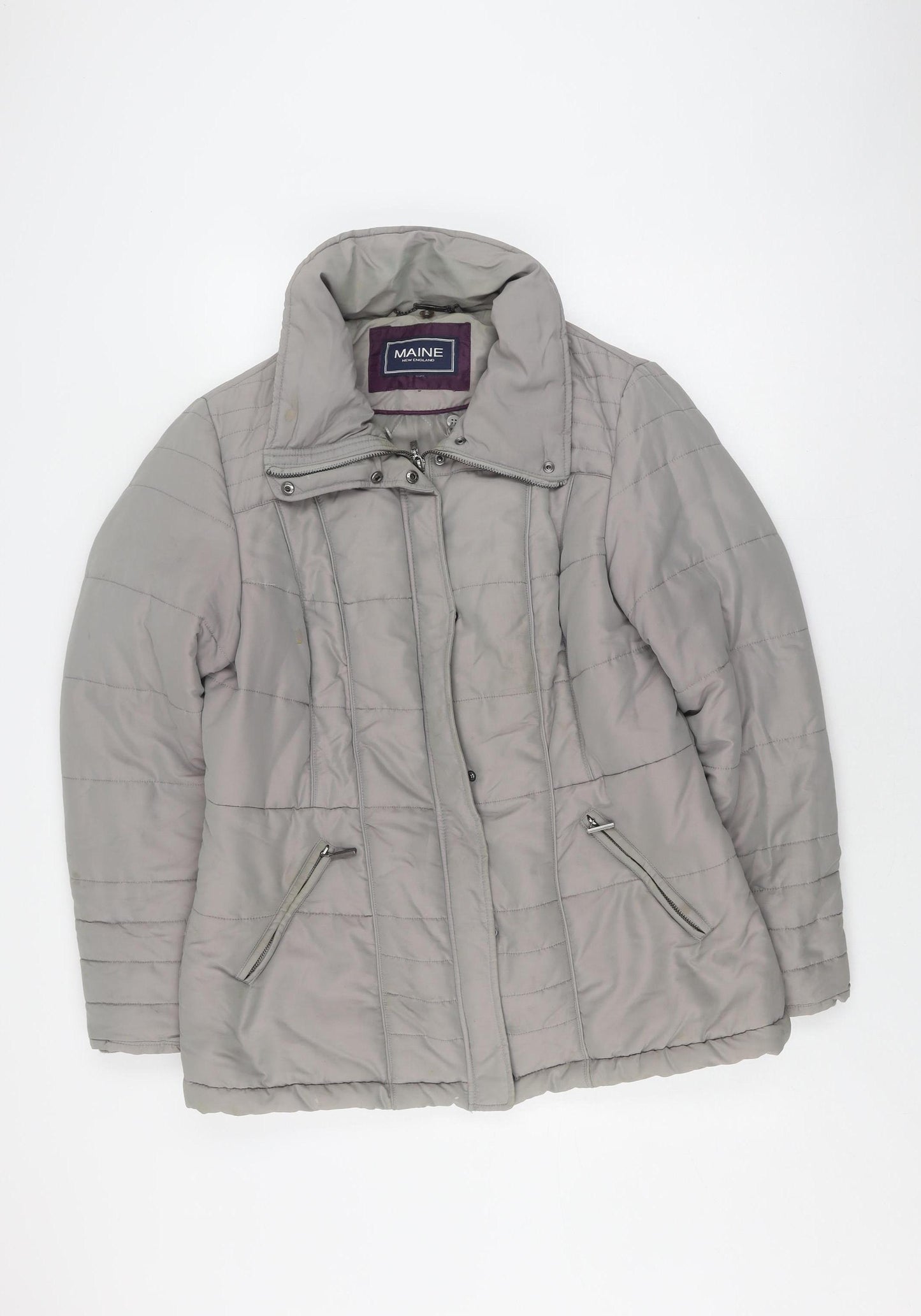 Maine New England Women's Grey Puffer Jacket Size 16