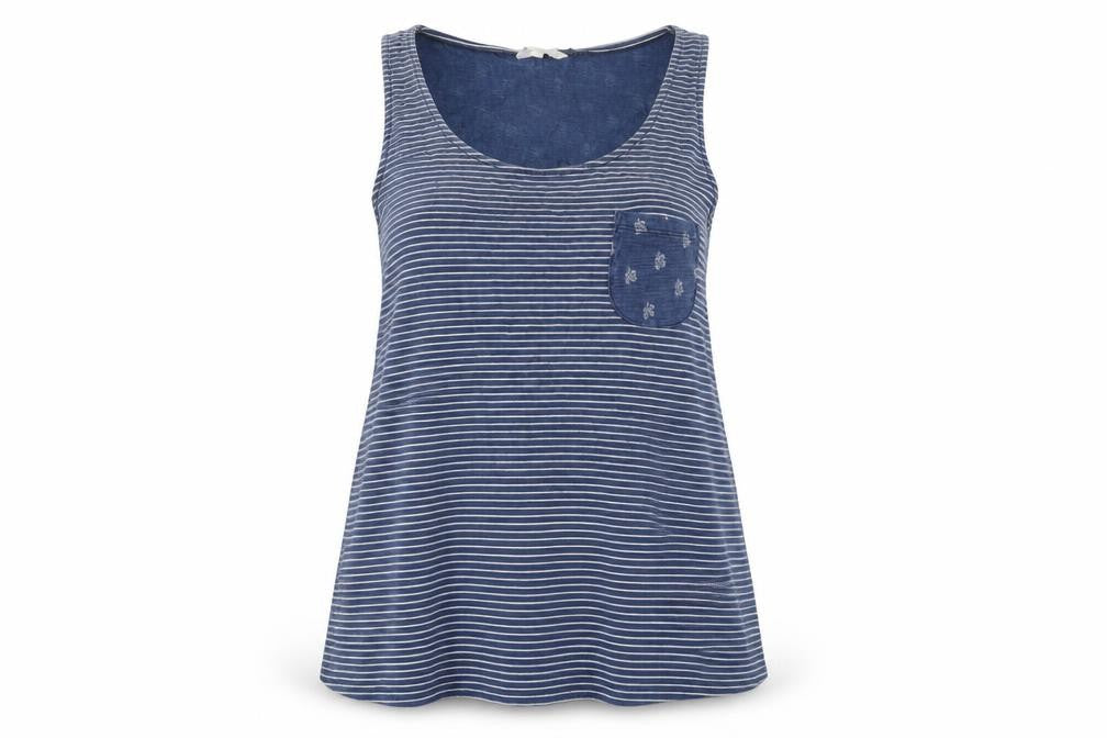 Falmer Heritage Women's Blue Striped Tank in Size 14