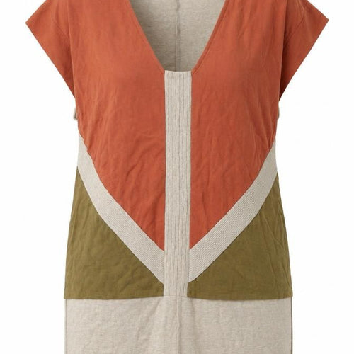 Zara Women's Multicoloured V-Neck T-Shirt, M, Casual Summer Style
