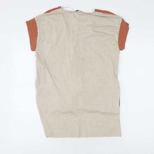 Zara Women's Multicoloured V-Neck T-Shirt, M, Casual Summer Style