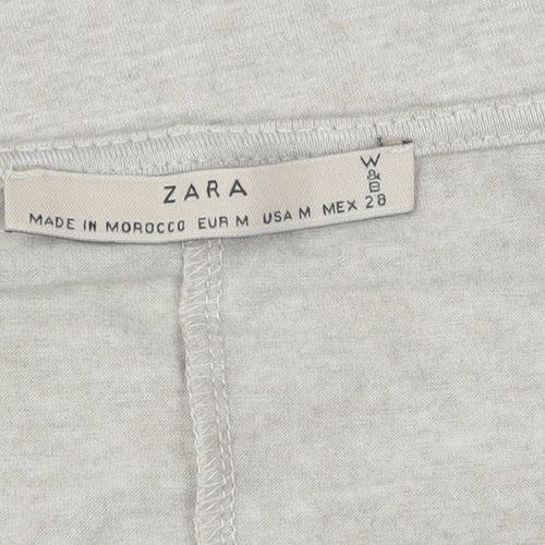 Zara Women's Multicoloured V-Neck T-Shirt, M, Casual Summer Style