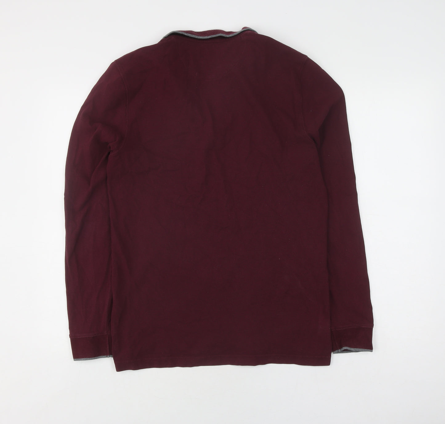 Massimo Dutti Unisex Maroon Polo Size L Classic Fit
