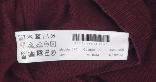 Massimo Dutti Unisex Maroon Polo Size L Classic Fit