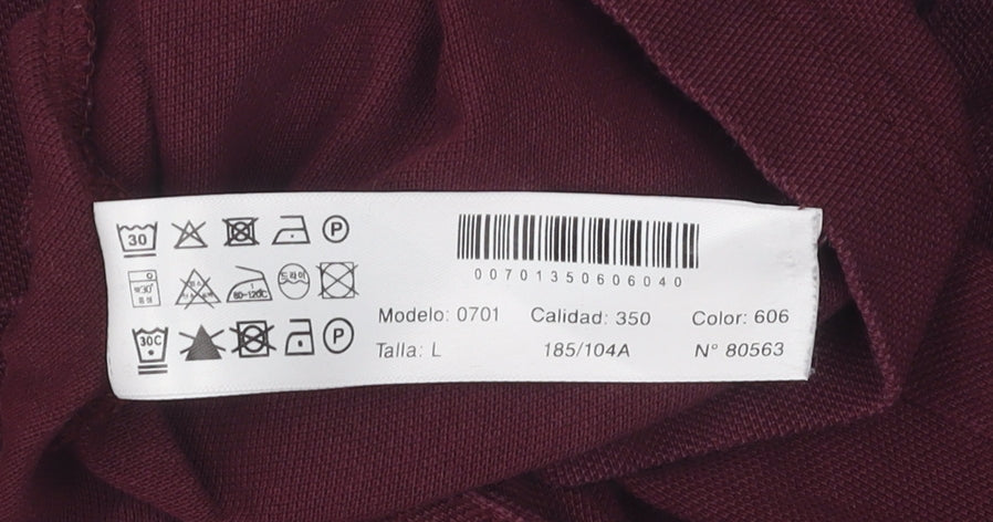 Massimo Dutti Unisex Maroon Polo Size L Classic Fit