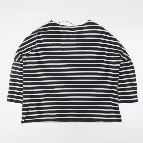 Seasalt Women's Blue Striped 3/4 Sleeve T-Shirt