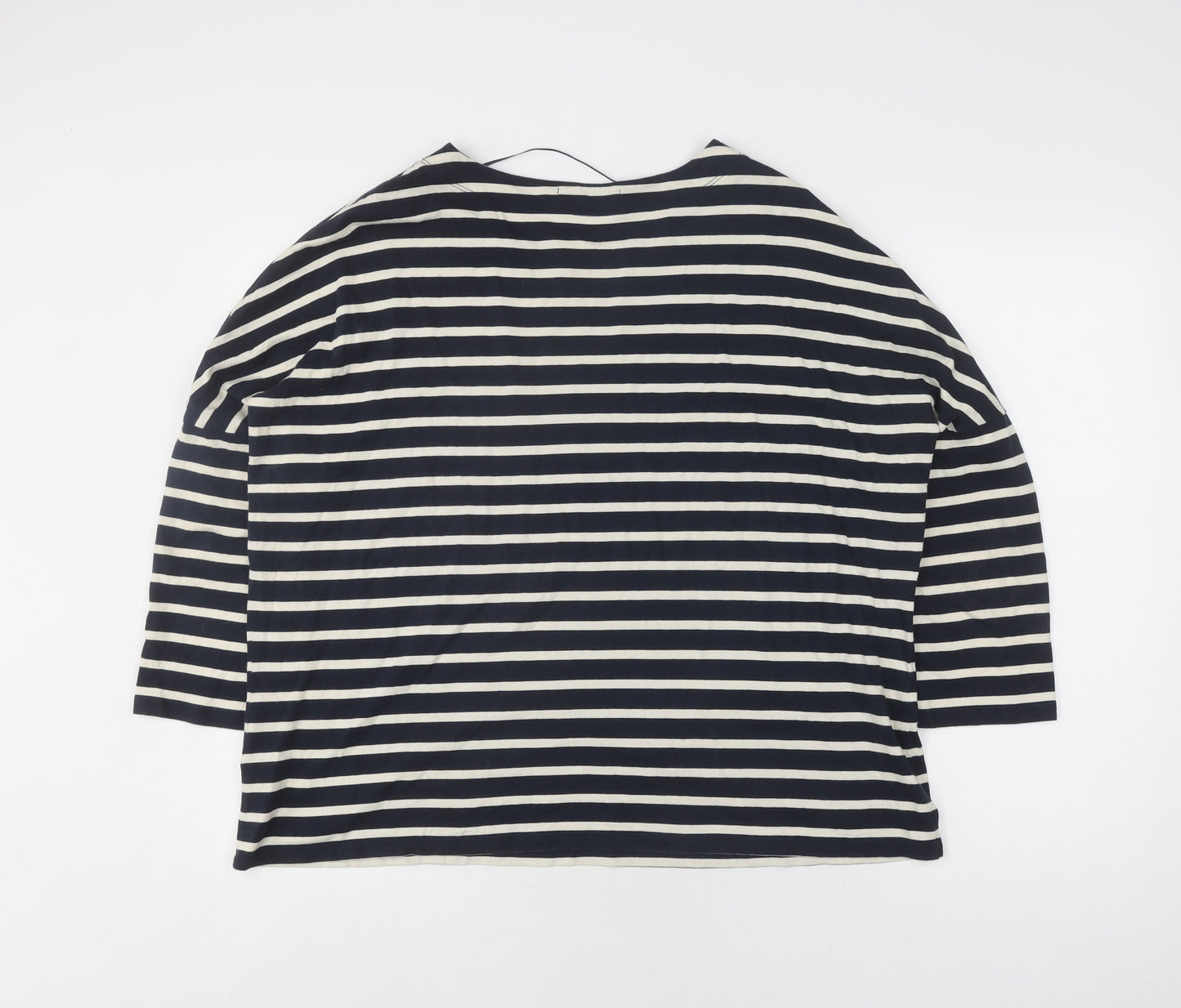 Seasalt Women's Blue Striped 3/4 Sleeve T-Shirt