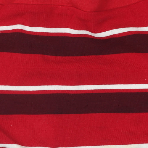 Marks and Spencer Women's Red Striped T-Shirt Size 14