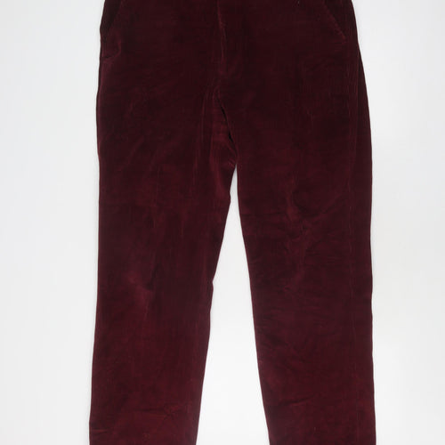 Burteen Men's Corduroy Trousers Red 36
