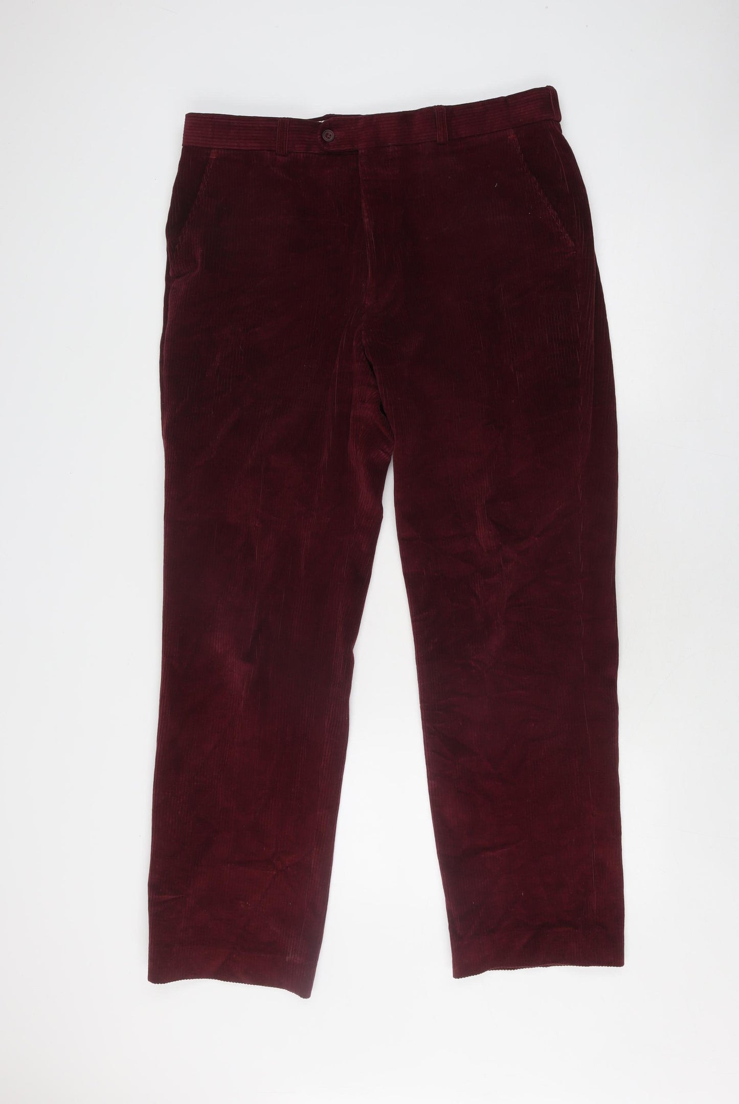 Burteen Men's Corduroy Trousers Red 36