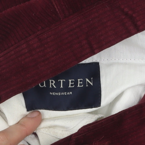 Burteen Men's Corduroy Trousers Red 36
