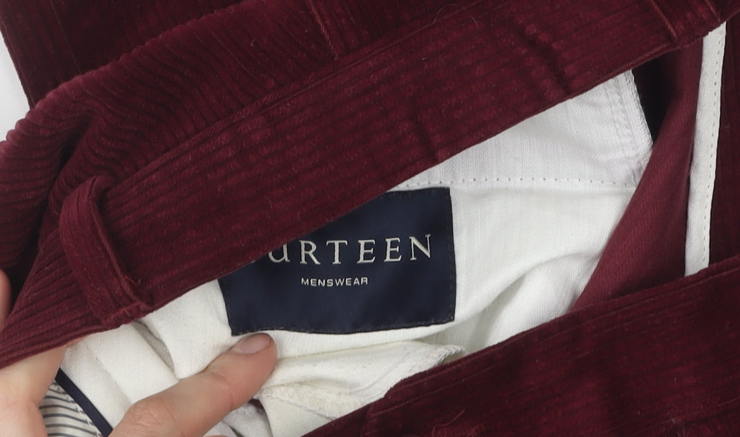 Burteen Men's Corduroy Trousers Red 36