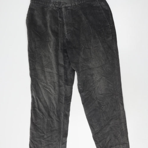 Simon Taylor Grey Corduroy Men's Trousers 36W 27L