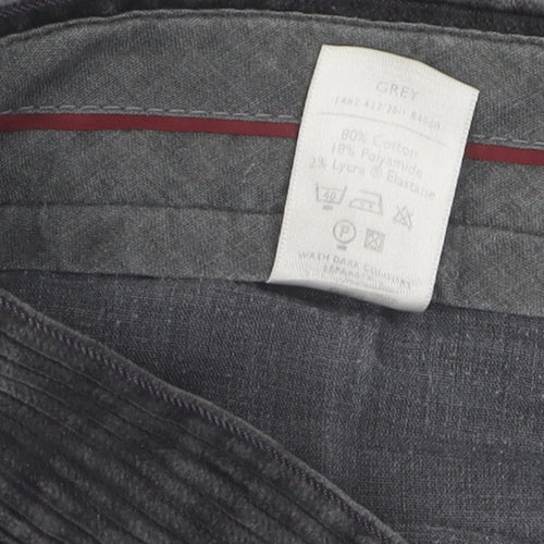 Simon Taylor Grey Corduroy Men's Trousers 36W 27L