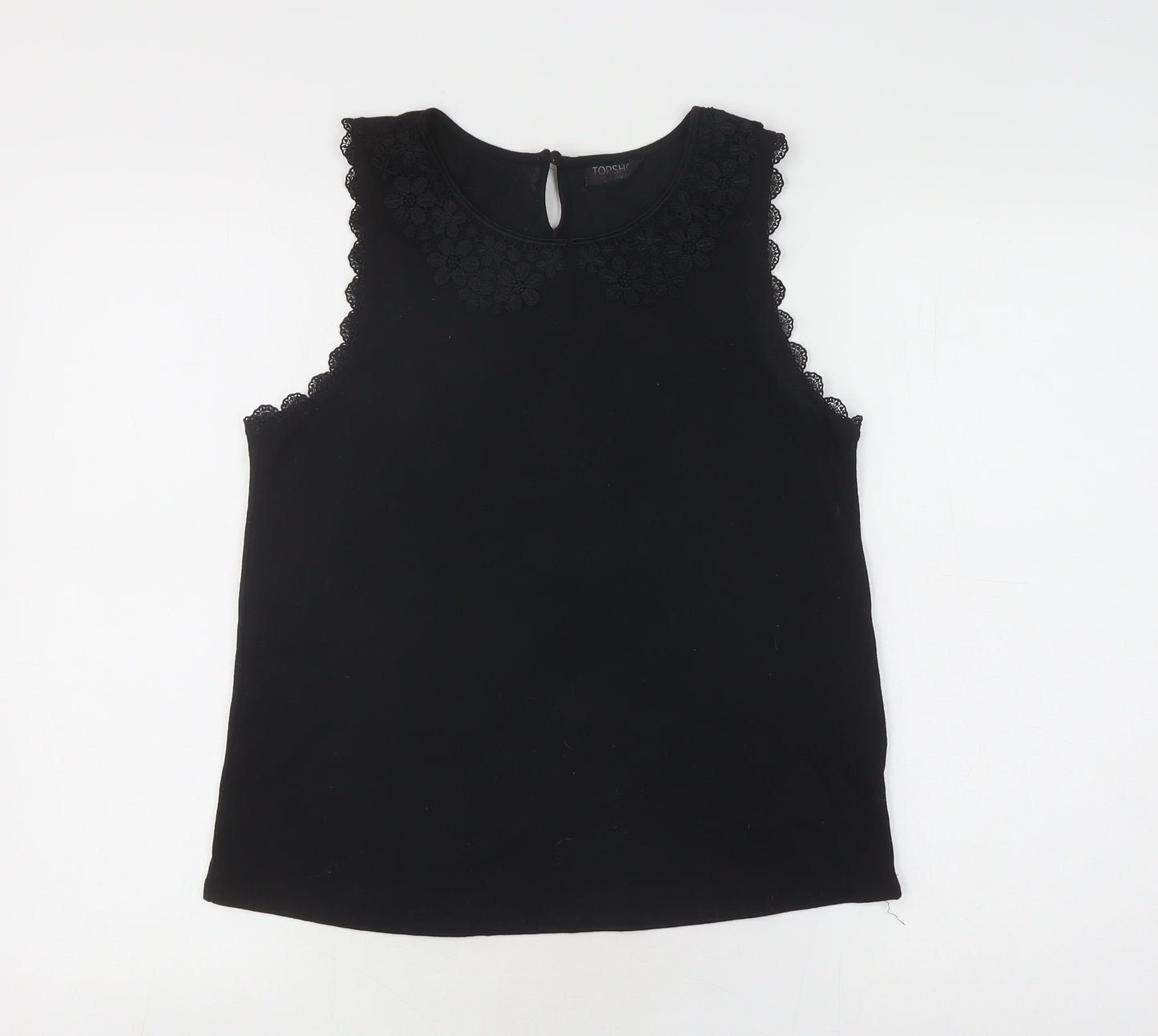 Topshop Women's Black Camisole Blouse Sleeveless UK 10