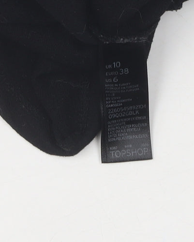 Topshop Women's Black Camisole Blouse Sleeveless UK 10
