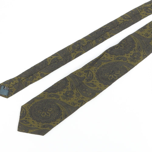 Paul Costelloe Men’s Green Paisley Tie - Silk Blend