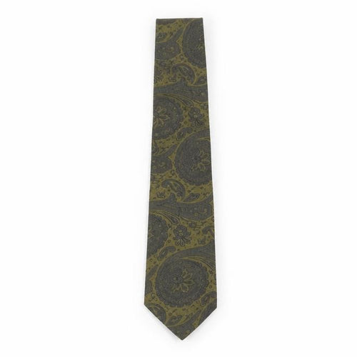 Paul Costelloe Men’s Green Paisley Tie - Silk Blend