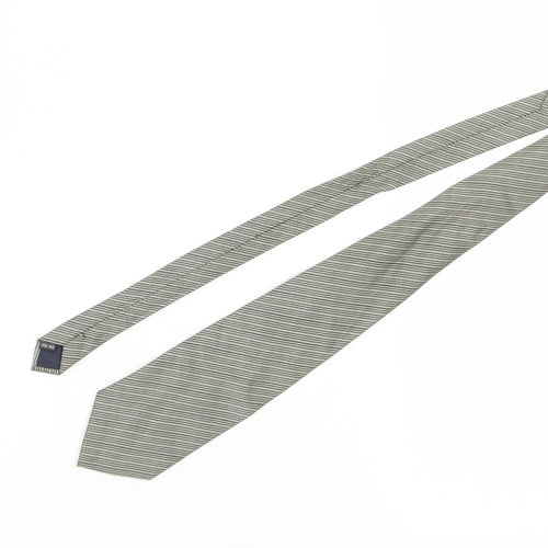 SUPERSMART Men's Grey Striped Silk Slim Tie