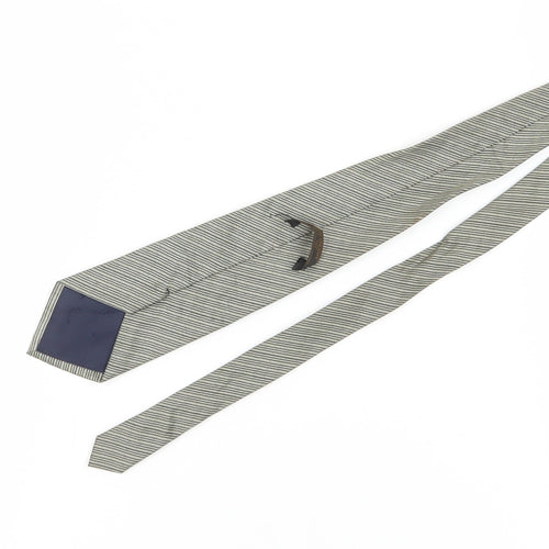 SUPERSMART Men's Grey Striped Silk Slim Tie