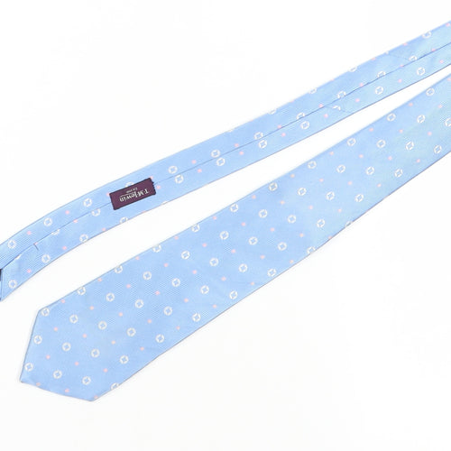 T.M.Lewin Men's Blue Silk Geometric Tie One Size