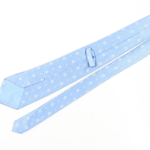 T.M.Lewin Men's Blue Silk Geometric Tie One Size