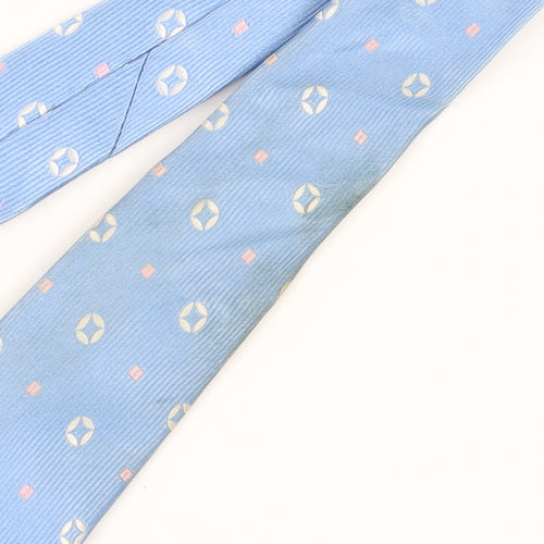 T.M.Lewin Men's Blue Silk Geometric Tie One Size