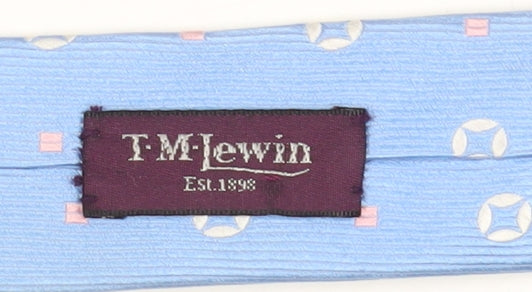 T.M.Lewin Men's Blue Silk Geometric Tie One Size