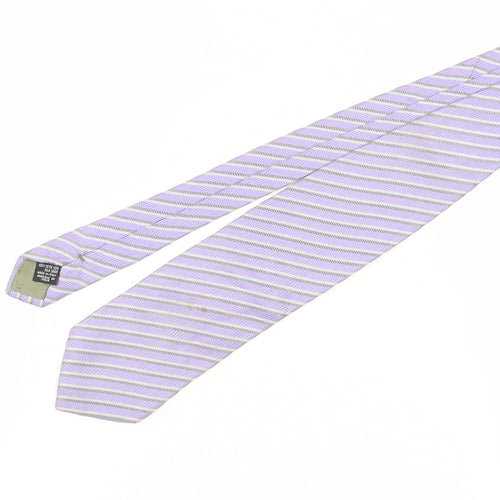 Emporio Armani Men's Purple Silk Striped Tie 100% Silk