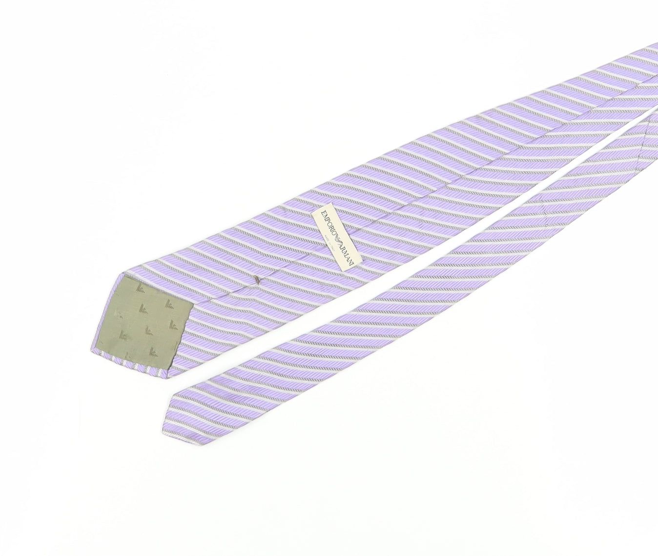 Emporio Armani Men's Purple Silk Striped Tie 100% Silk