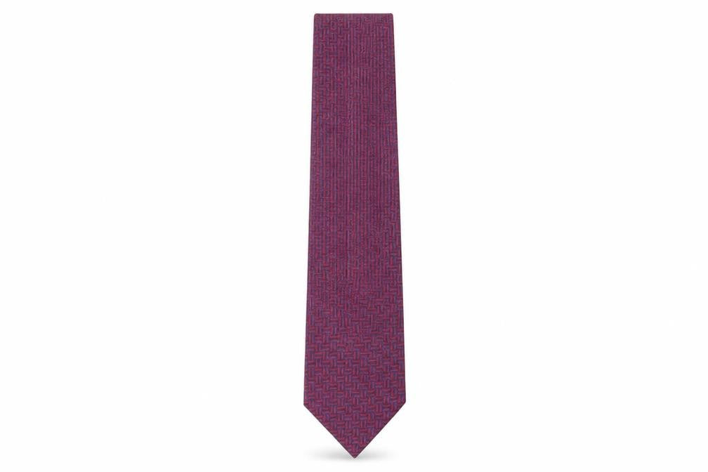 Front view of Van Heusen Men's Red Geometric Silk Tie