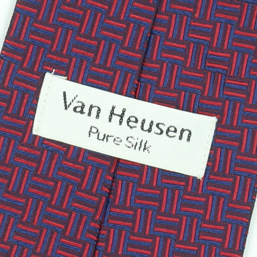 Van Heusen Men's Red Geometric Silk Tie