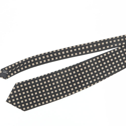 Ben Sherman Men's Black Silk Geometric Tie, One Size