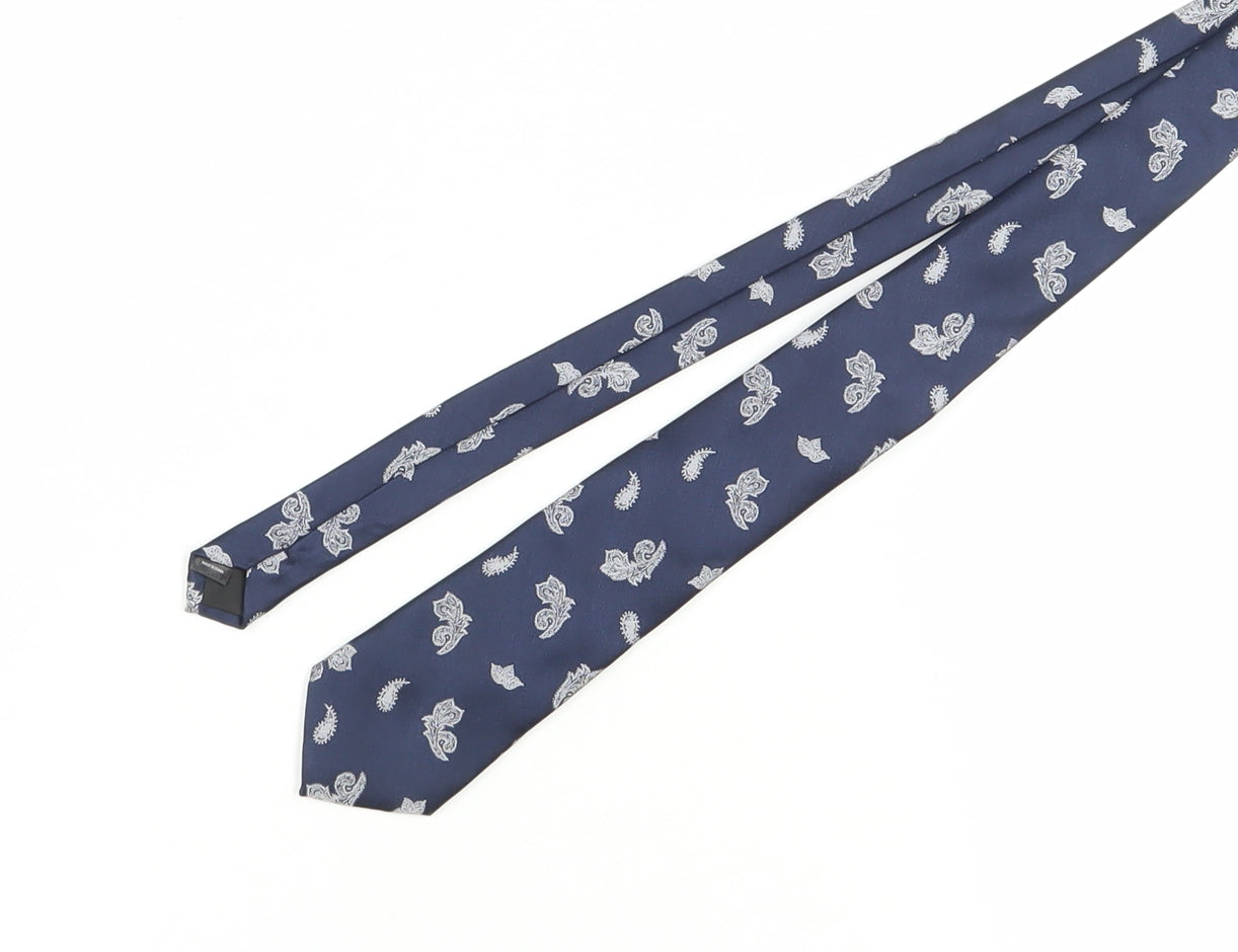 Jeff Banks Men's Blue Paisley Designer Tie - One Size