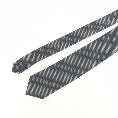 Jeff Banks Men's Black Striped Silk Tie