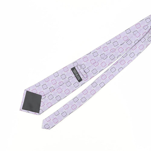 Jeff Banks Men's Purple Geometric Silk Tie
