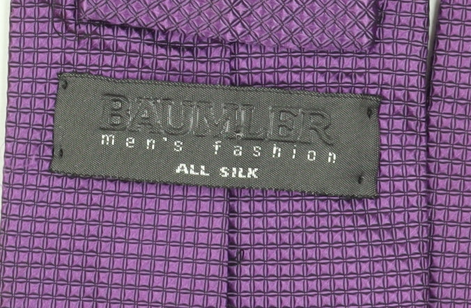 Baumler Men's Purple Geometric Silk Tie