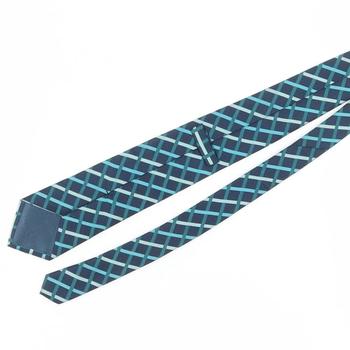 T.M.Lewin Men's Blue Geometric Silk Slim Tie