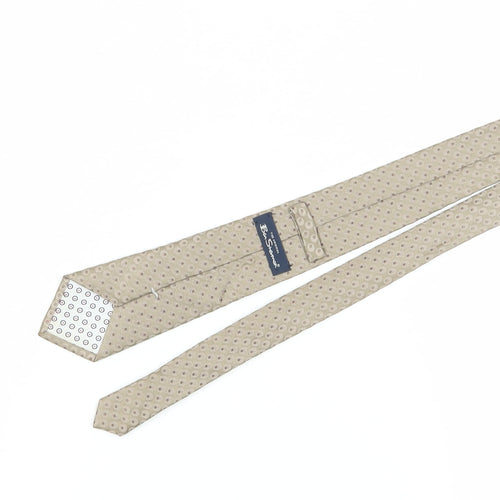 Ben Sherman Men's Beige Polka Dot Silk Tie