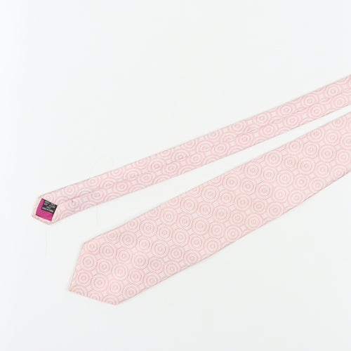 Jeff Banks Men's Pink Silk Geometric Tie, One Size
