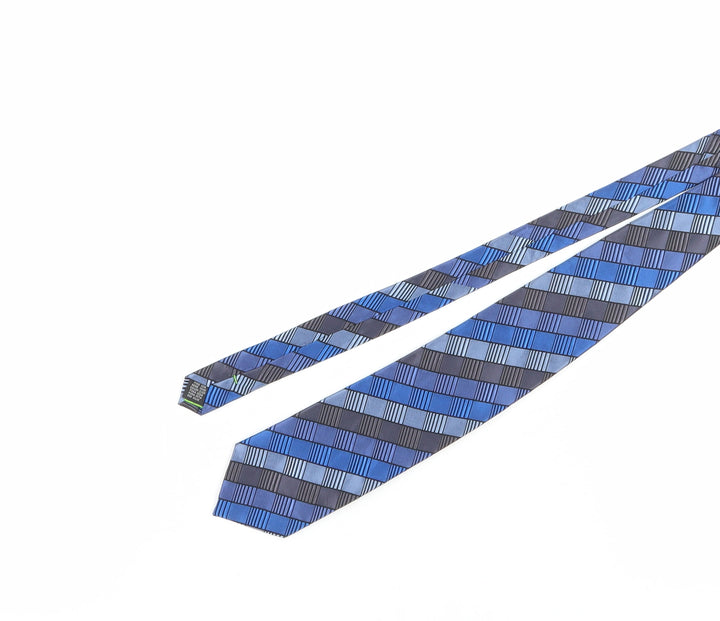 Daniel Hechter Men's Blue Geometric Silk Designer Tie