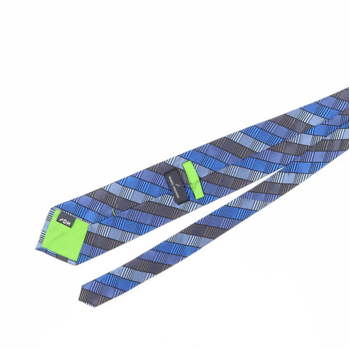 Daniel Hechter Men's Blue Geometric Silk Designer Tie