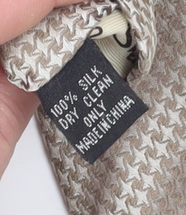 Ben Sherman Men's Beige Houndstooth Silk Tie