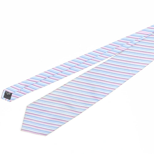 Dehavilland Men's Blue Striped Silk Tie