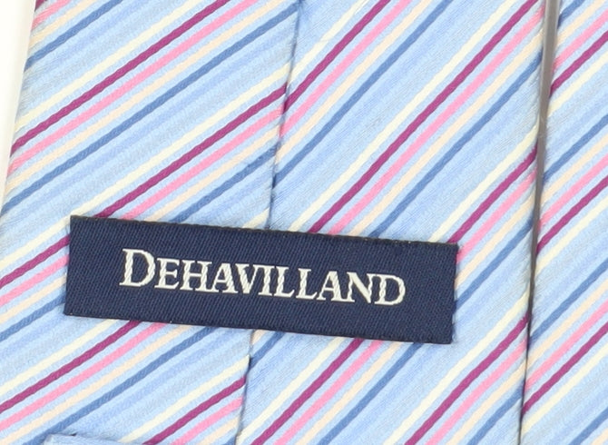 Dehavilland Men's Blue Striped Silk Tie