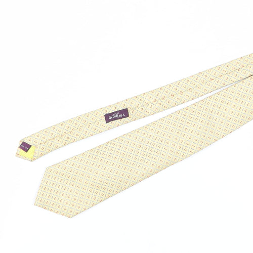 T.M.Lewin Men’s Beige Plaid Silk Tie, One Size